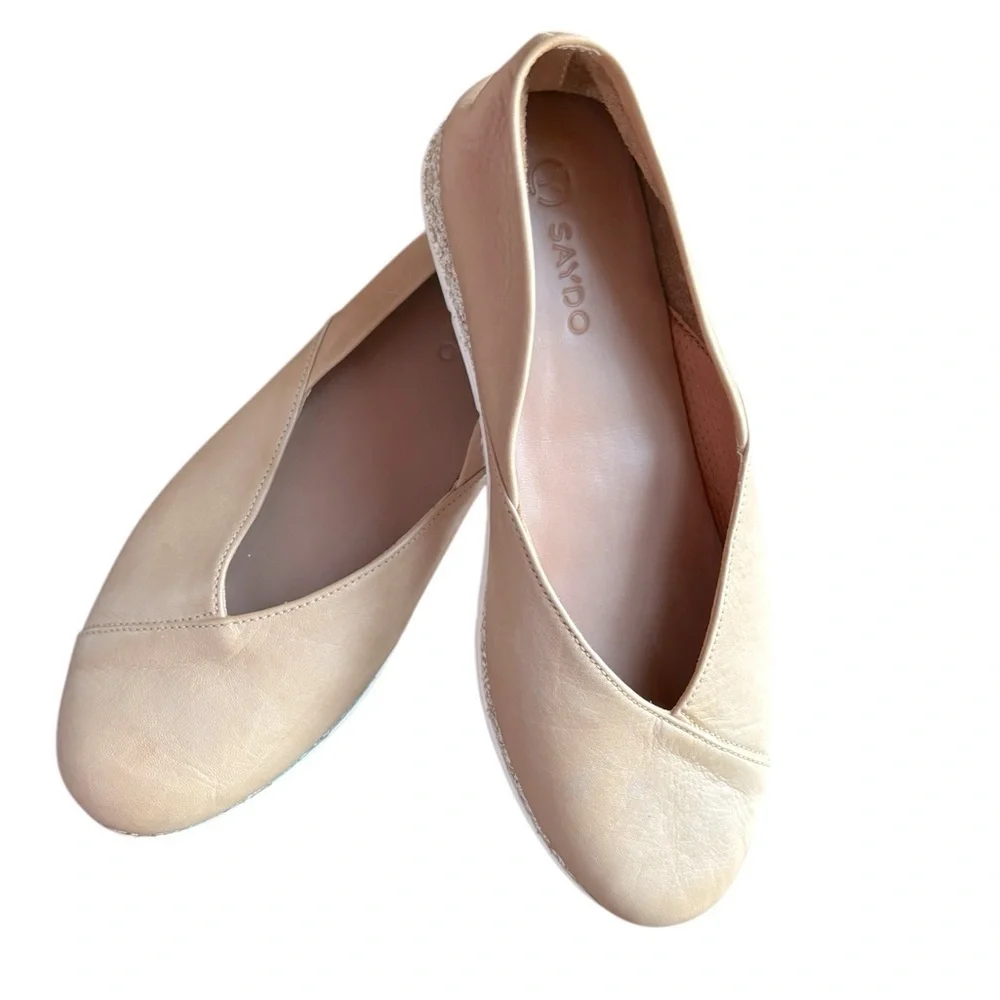 Saydo Comfort Shoe Mauve Pink Genuine Leather Soft Slip On Flats Sz 40/9